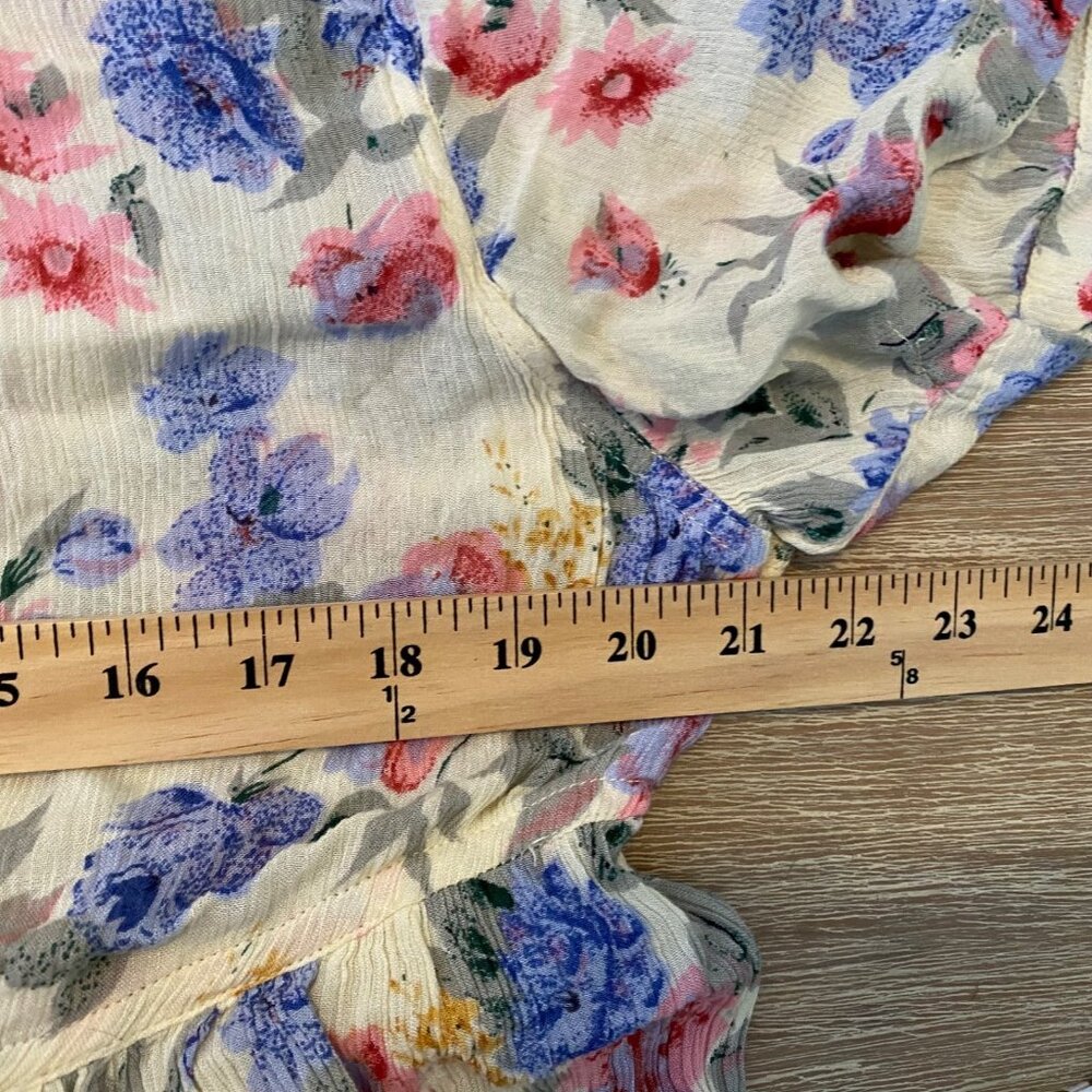Erika Taylor Intimates Dress Multicolor Sz M Button Down Crinkle Floral VTG - Picture 9 of 10